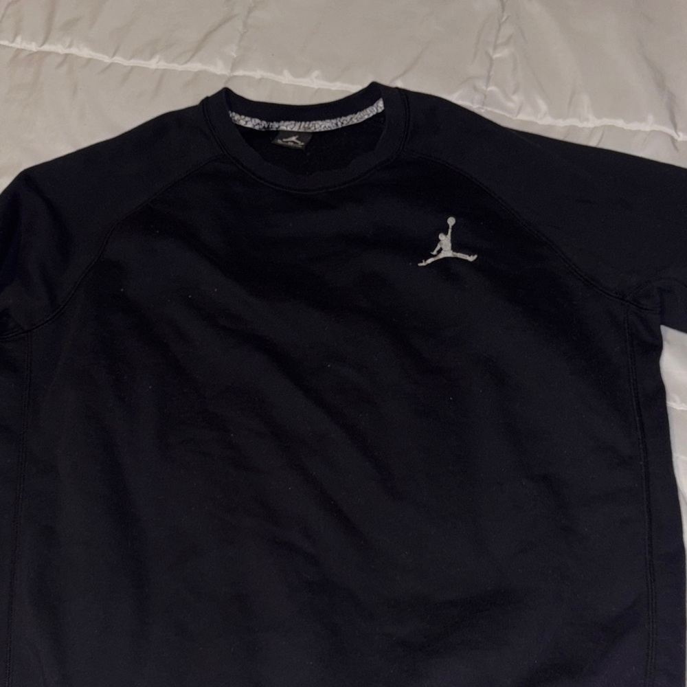 Jordan Black Sweatshirt with White Jumpman Logo